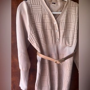 Camel sweater dress long sleeve